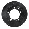 R1 87-89 Porsche 944 Except Turbo Rear Right Drilled & Slotted Black Brake Rotor