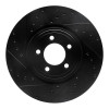 R1 06-10 Jaguar XK Front Left Drilled & Slotted Black Brake Rotor