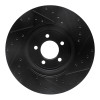 R1 06-10 Jaguar XK Front Left Drilled & Slotted Black Brake Rotor