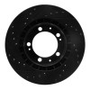R1 89-97 Porsche 911 Front Right Drilled & Slotted Black Brake Rotor