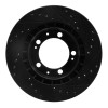 R1 89-97 Porsche 911 Front Left Drilled & Slotted Black Brake Rotor