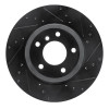 R1 11-16 BMW Z4 Rear Right Drilled & Slotted Black Brake Rotor