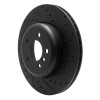 R1 10-19 BMW 535I GT xDrive Rear Right Drilled & Slotted Black Brake Rotor