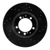R1 87-97 Porsche 944 Except Turbo Rear Left Drilled & Slotted Black Brake Rotor