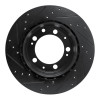 R1 86-95 Porsche 944 Turbo Rear Right Drilled & Slotted Black Brake Rotor