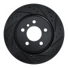 R1 11-16 BMW 535I Rear Right Drilled & Slotted Black Brake Rotor