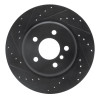 R1 11-16 BMW 535I Rear Left Drilled & Slotted Black Brake Rotor
