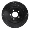 R1 11-16 BMW 535I Rear Left Drilled & Slotted Black Brake Rotor