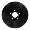 R1 11-16 BMW 528I xDrive Front Right Drilled & Slotted Black Brake Rotor