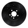 R1 11-16 BMW 528I xDrive Front Left Drilled & Slotted Black Brake Rotor