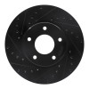 R1 97-03 Jaguar XJR Front Left Drilled & Slotted Black Brake Rotor