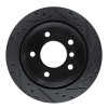 R1 09-16 BMW Z4 Rear Right Drilled & Slotted Black Brake Rotor