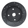 R1 76-84 Porsche 924 Front Right Drilled & Slotted Black Brake Rotor