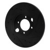 R1 83-93 Jaguar XJRS Rear Left Drilled & Slotted Black Brake Rotor