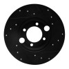 R1 83-93 Jaguar XJRS Rear Left Drilled & Slotted Black Brake Rotor