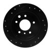 R1 86-89 Jaguar XJ12 Rear Right Drilled & Slotted Black Brake Rotor