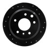 R1 86-89 Jaguar XJ12 Rear Right Drilled & Slotted Black Brake Rotor