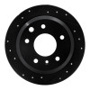 R1 86-89 Jaguar Vanden Plas Rear Left Drilled & Slotted Black Brake Rotor