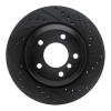 R1 08-13 BMW 135IS Rear Right Drilled & Slotted Black Brake Rotor