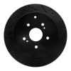 R1 09-17 Suzuki Grand Vitara Rear Right Drilled & Slotted Black Brake Rotor
