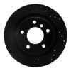 R1 08-13 BMW 128I Rear Left Drilled & Slotted Black Brake Rotor