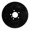 R1 06-13 BMW 135IS Front Right Drilled & Slotted Black Brake Rotor