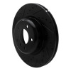R1 06-13 BMW 135I Front Left Drilled & Slotted Black Brake Rotor
