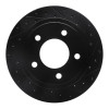 R1 03-03 Dodge Ram 1500 Van Rear Right Drilled & Slotted Black Brake Rotor