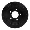 R1 03-03 Dodge Ram 1500 Van Rear Right Drilled & Slotted Black Brake Rotor