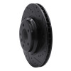 R1 07-15 BMW 335I Front Right Drilled & Slotted Black Brake Rotor