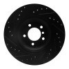 R1 07-15 BMW 335I Front Right Drilled & Slotted Black Brake Rotor