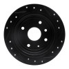 R1 04-10 Chevrolet Optra (USA/Canada) Rear Left Drilled & Slotted Black Brake Rotor