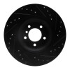 R1 07-15 BMW 335I xDrive Front Left Drilled & Slotted Black Brake Rotor