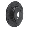 R1 05-08 BMW 760I Rear Right Drilled & Slotted Black Brake Rotor