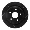 R1 02-24 Chrysler ASPEN Rear Right Drilled & Slotted Black Brake Rotor