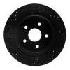 R1 02-24 Chrysler ASPEN Rear Right Drilled & Slotted Black Brake Rotor
