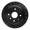 R1 04-10 Chevrolet Epica (USA/Canada) Rear Left Drilled & Slotted Black Brake Rotor