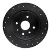 R1 04-10 Chevrolet Epica (USA/Canada) Rear Left Drilled & Slotted Black Brake Rotor
