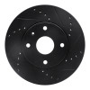 R1 04-10 Chevrolet Epica (USA/Canada) Front Right Drilled & Slotted Black Brake Rotor
