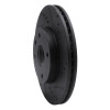 R1 04-10 Chevrolet Epica (USA/Canada) Front Right Drilled & Slotted Black Brake Rotor