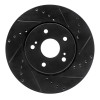 R1 10-13 Suzuki Kizashi Front Right Drilled & Slotted Black Brake Rotor