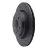 R1 06-15 BMW 335XI Rear Right Drilled & Slotted Black Brake Rotor