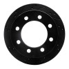 R1 00-02 Dodge Ram 2500 Rear Left Drilled & Slotted Black Brake Rotor