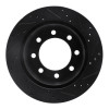 R1 00-02 Dodge Ram 2500 Rear Left Drilled & Slotted Black Brake Rotor
