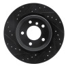 R1 06-15 BMW 335XI Rear Left Drilled & Slotted Black Brake Rotor