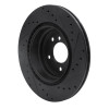 R1 06-15 BMW 335XI Rear Left Drilled & Slotted Black Brake Rotor