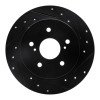 R1 10-13 Suzuki Kizashi Rear Right Drilled & Slotted Black Brake Rotor