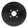 R1 99-02 Daewoo Nubira Rear Right Drilled & Slotted Black Brake Rotor