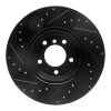 R1 06-12 BMW 330XI Front Right Drilled & Slotted Black Brake Rotor