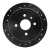 R1 99-02 Daewoo Nubira Rear Left Drilled & Slotted Black Brake Rotor